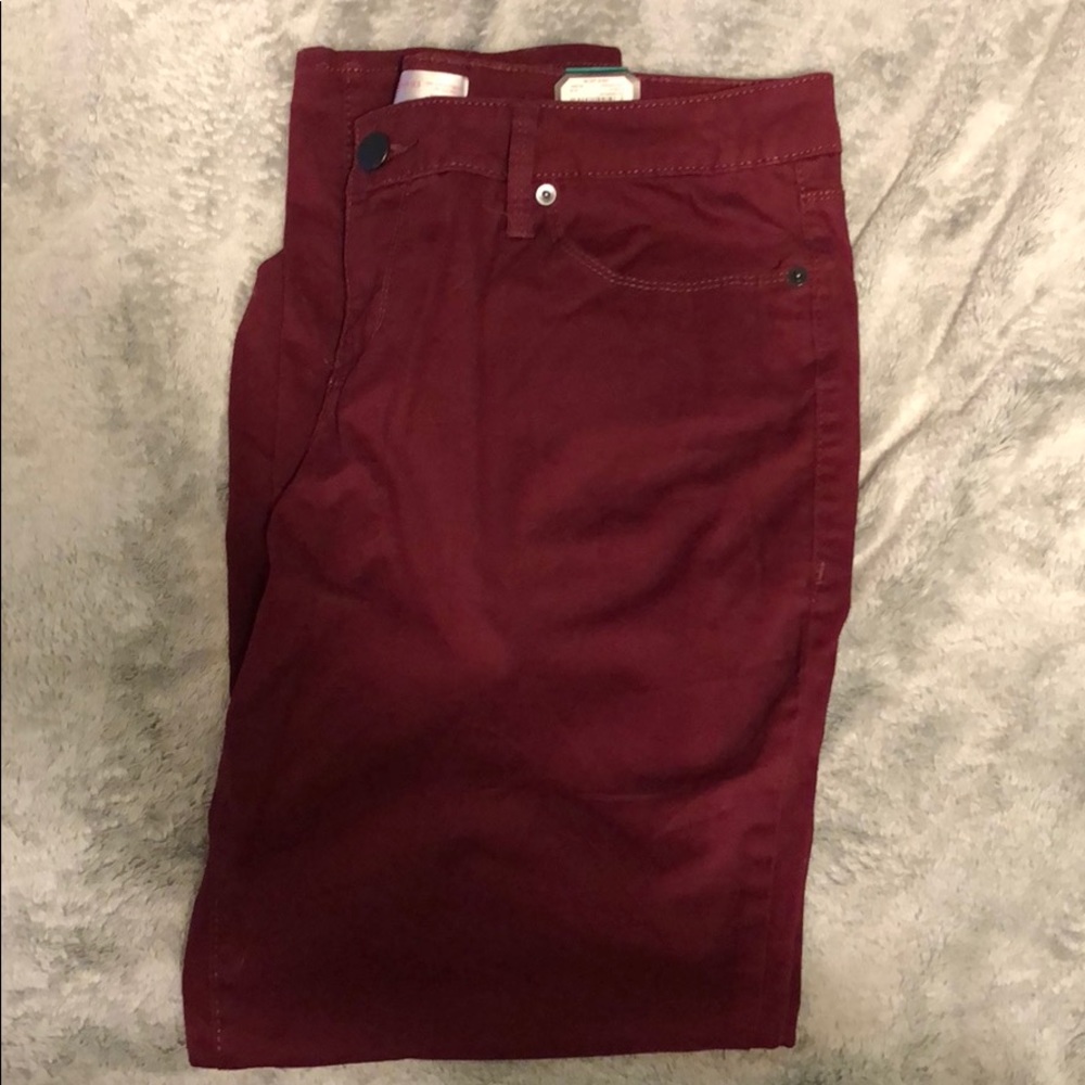Burgundy jeans